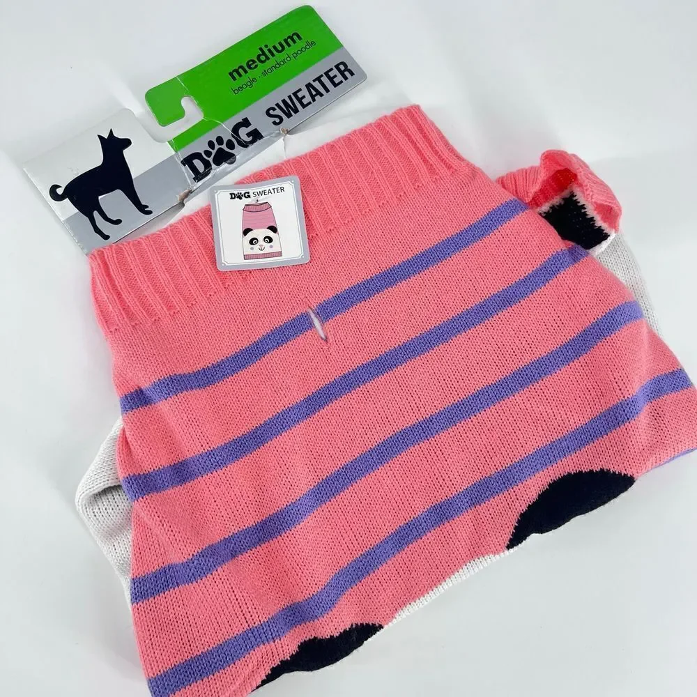 NWT adorable panda‎ dog sweater medium beagle standard poodle